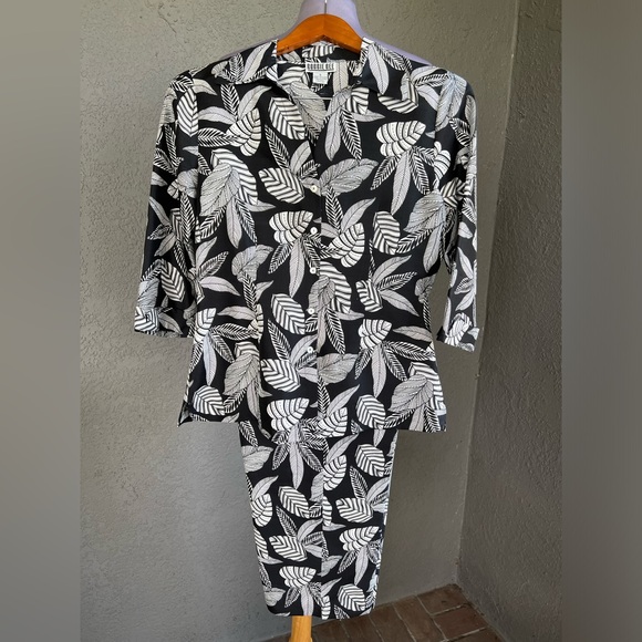 NWT Robbie Bee Silk Summer Suit: Two-piece jacket/ pants Tag Size 6 - Picture 4 of 14